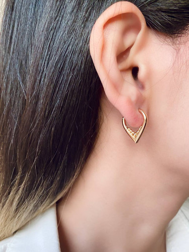 گوشواره حلقه ای، مدل گوی و مثلث، برند ژوپینگ