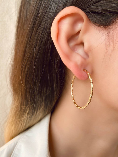 گوشواره حلقه ای طرح دار، برند ژوپینگ