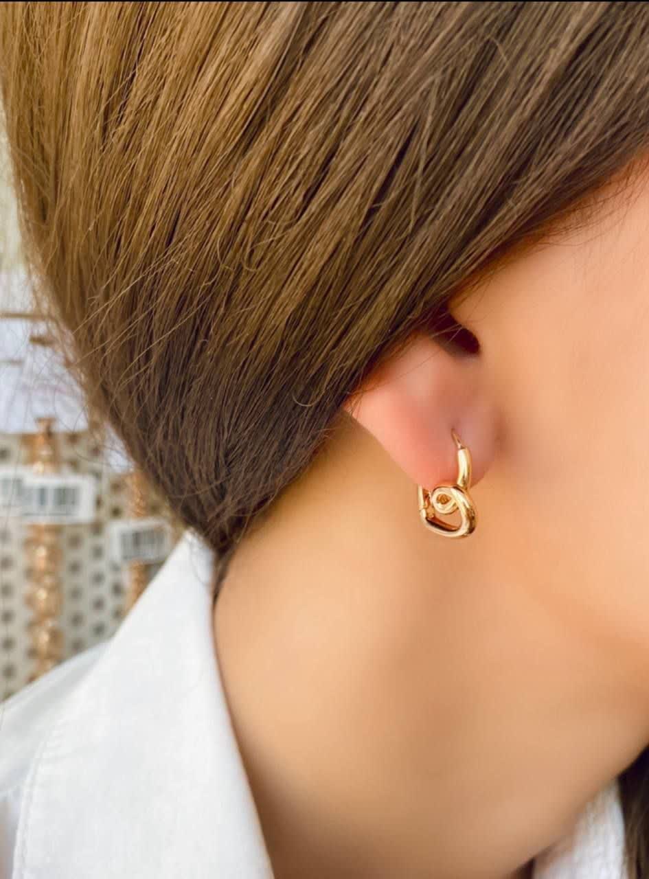 گوشواره حلقه ای مدل قلب، برند ژوپینگ، کد ۰۴